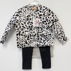 Toddler Girls Leopard 3 piece set 3T
